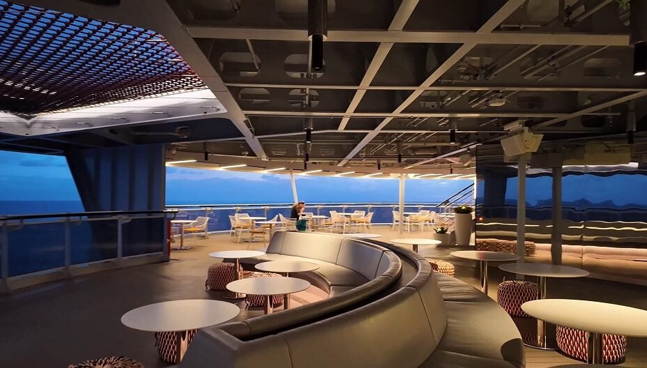 Virgin Voyages relaxing sitting area