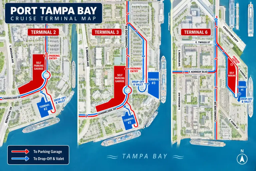 Cruise Port Tampa Bay Terminals Map