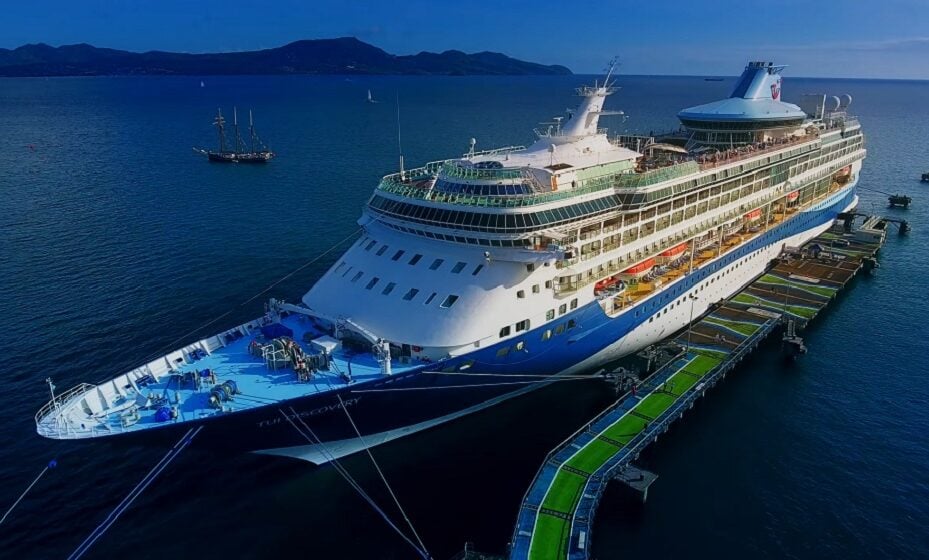 Marella TUI Discovery Cruise Ship Aerial Drone View