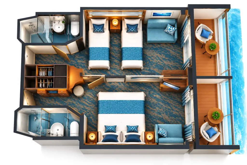 Norwegian cruise connecting cabin image