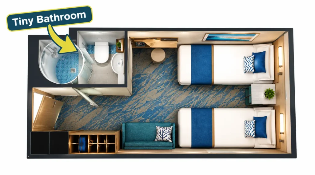 Norwegian cruise tiny cabins concept image
