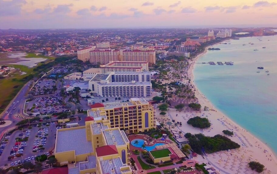 Oranjestad, Aruba aerial drone view