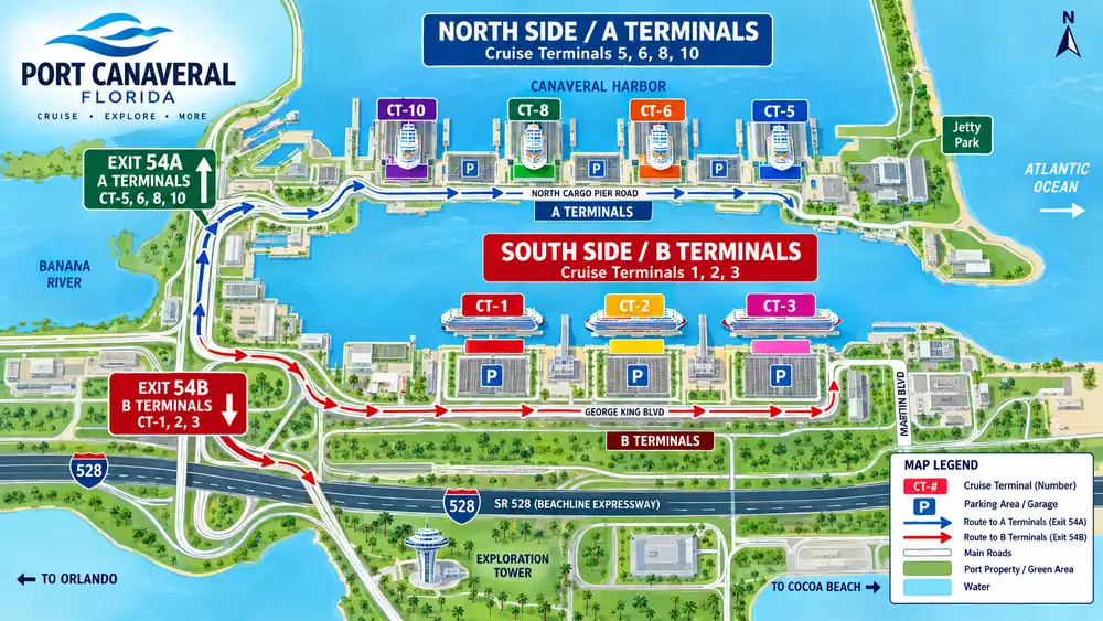 Port Canaveral illustrated map