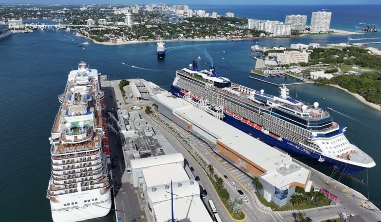 Port Everglades aerial drone view - Port Everglades cruise parking