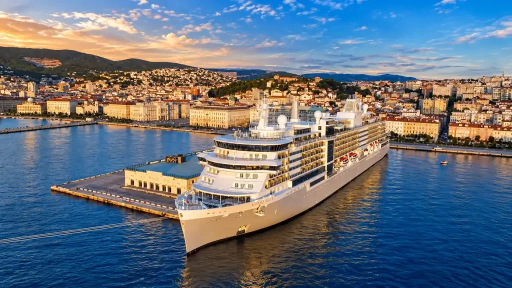 Silversea Nova aerial drone view
