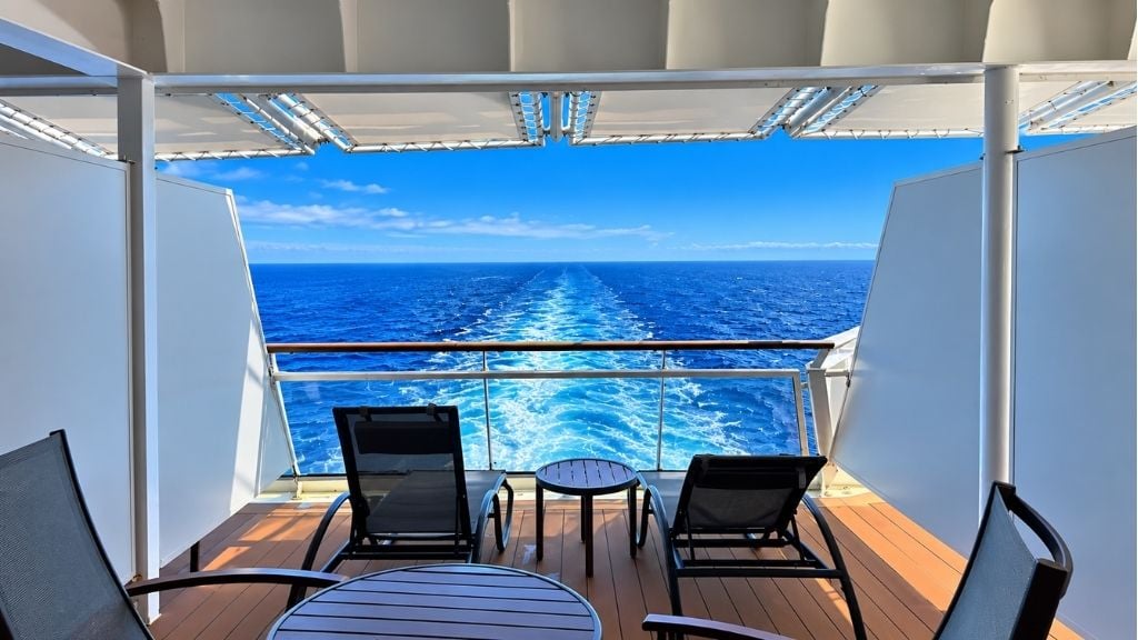 Aft cruise cabin balcony
