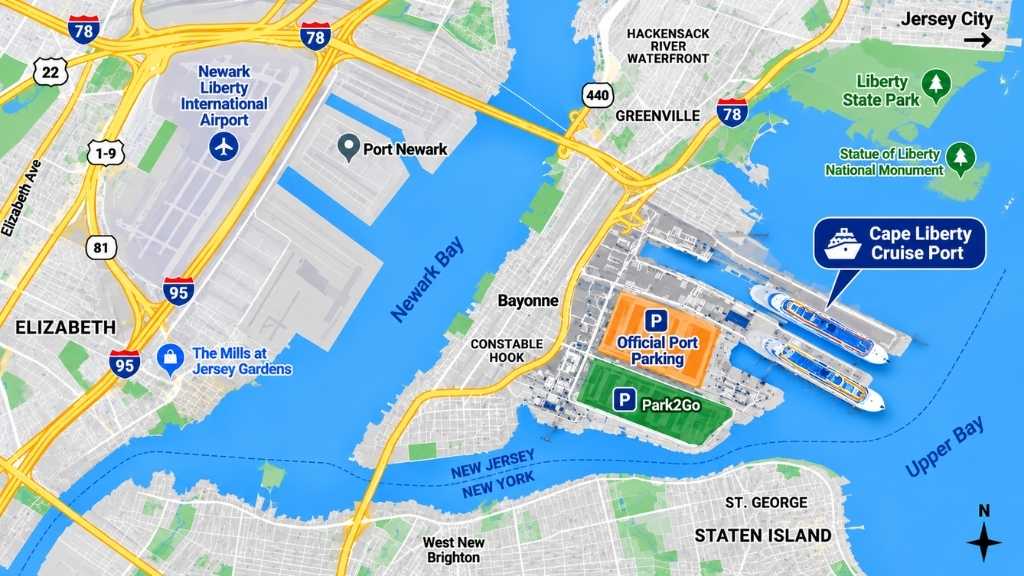 Cape Liberty cruise port map