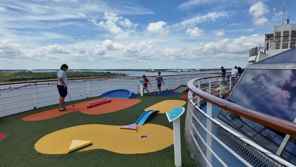Carnival Elation Mini Golf Area for kids