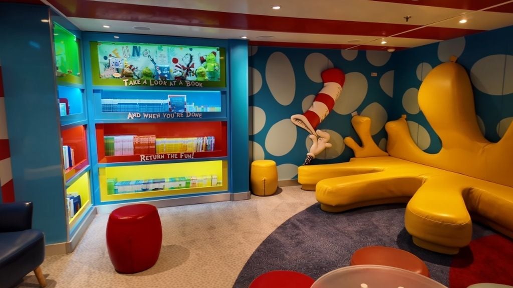 Carnival Freedom Seuss at Sea Reading area for kids