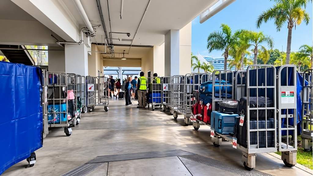 Long Beach cruise Terminal Luggage Drop off Area