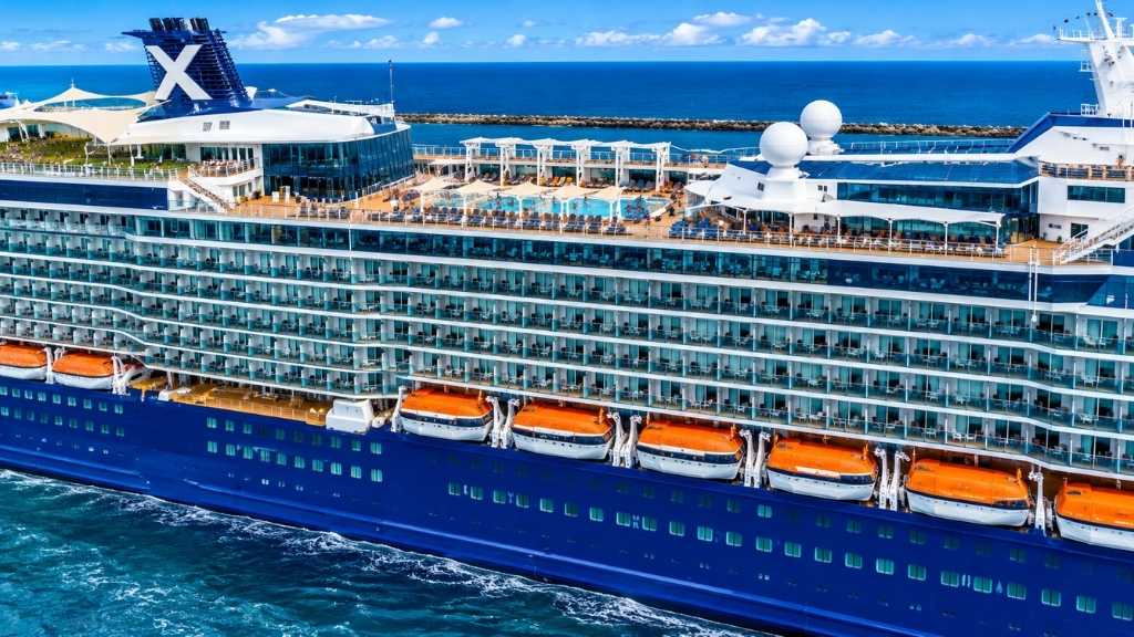Midship cabins of cruise ship