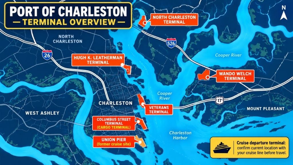 Port of Charleston parking - illustration map