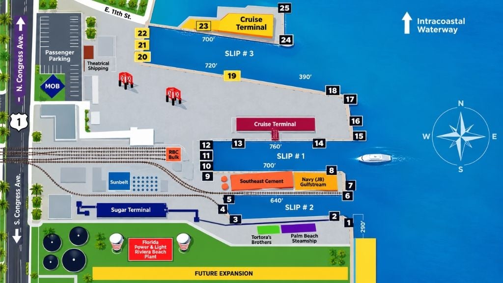 Port of Palm Beach Parking - Port of Palm Beach illustration map