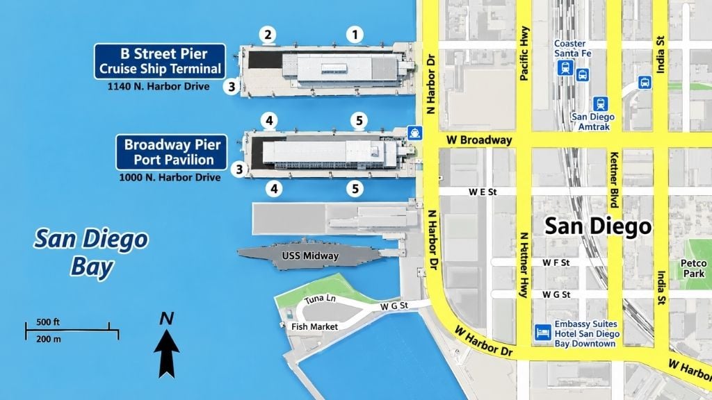 Port of San Diego Cruise terminals Map