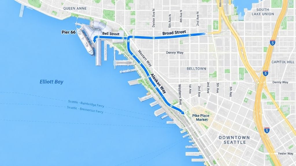 Port of Seattle cruise terminal map