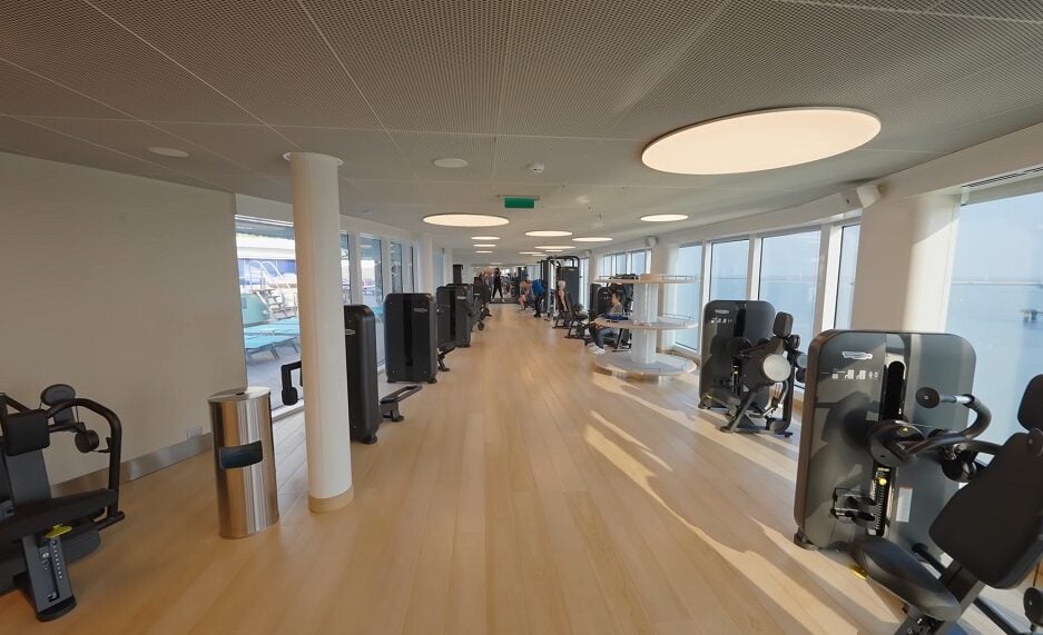 Virgin Voyages Fitness Area view